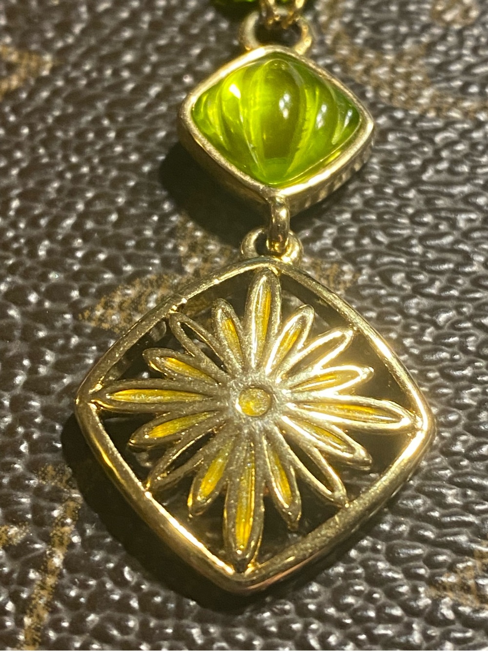 Whimsigoth Asymmetrical Celestial Sunburst Necklace lime chartreuse glass beads